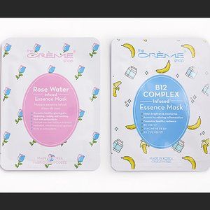 🔥3/$30 CREME SHOP Essence Infused Sheet Mask DUO SET Rose Water & B12 Complex